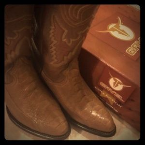 Ostrich feet leather boots